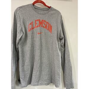 NEW Nike Tee Men’s Clemson University Tigers Gray LS Cotton Tee Shirt Size Med
